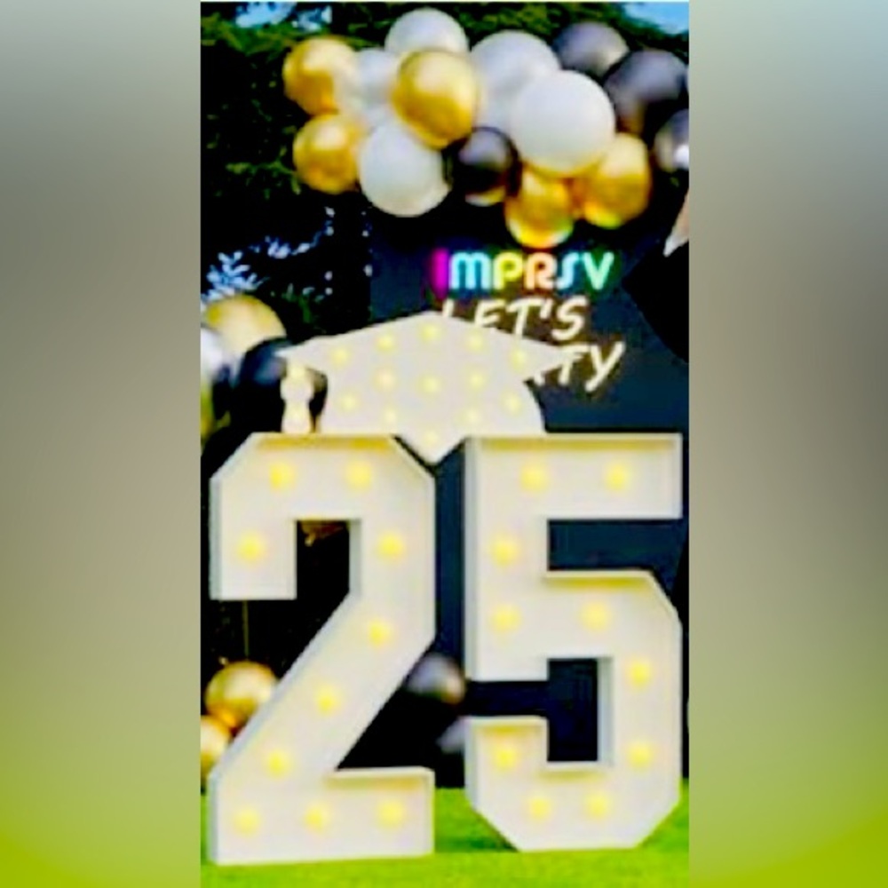 25th Anniversary Party LED Light-Up Number